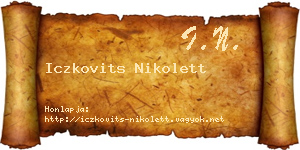 Iczkovits Nikolett névjegykártya